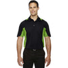 North End Men's Black/Acid Green Rotate Quick Dry Performance Polo