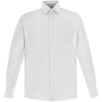 North End Men's Silver Two-Ply 80's Cotton Dobby Taped Shirt