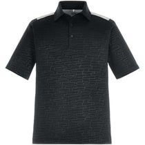 North End Men's Black Performance Embossed Print Polo