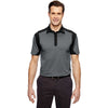 North End Men's Black Merge Cotton Blend Melange Polo