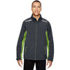 North End Men's Carbon/Acid Green Excursion Jacket with Laser Stitch Accents