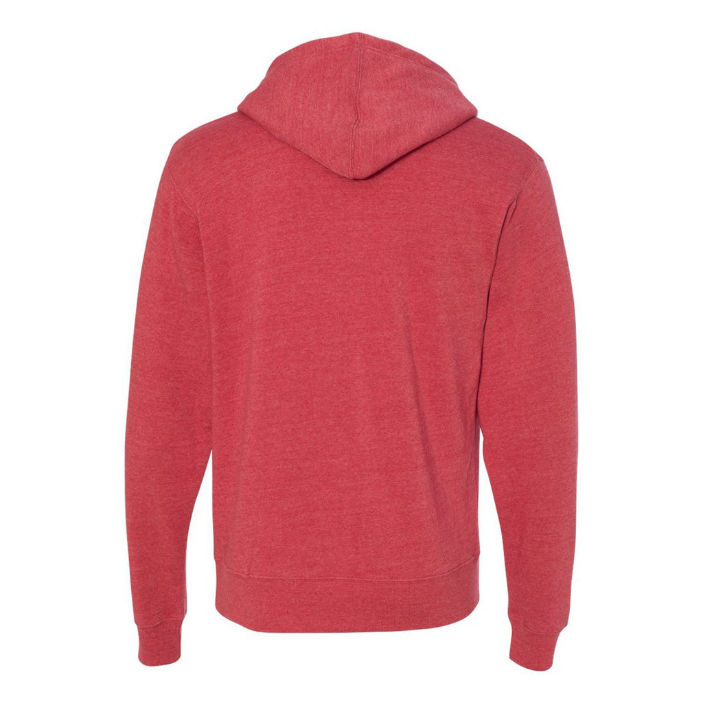 J. America Men's Red Triblend Triblend Hooded Pullover Sweatshirt