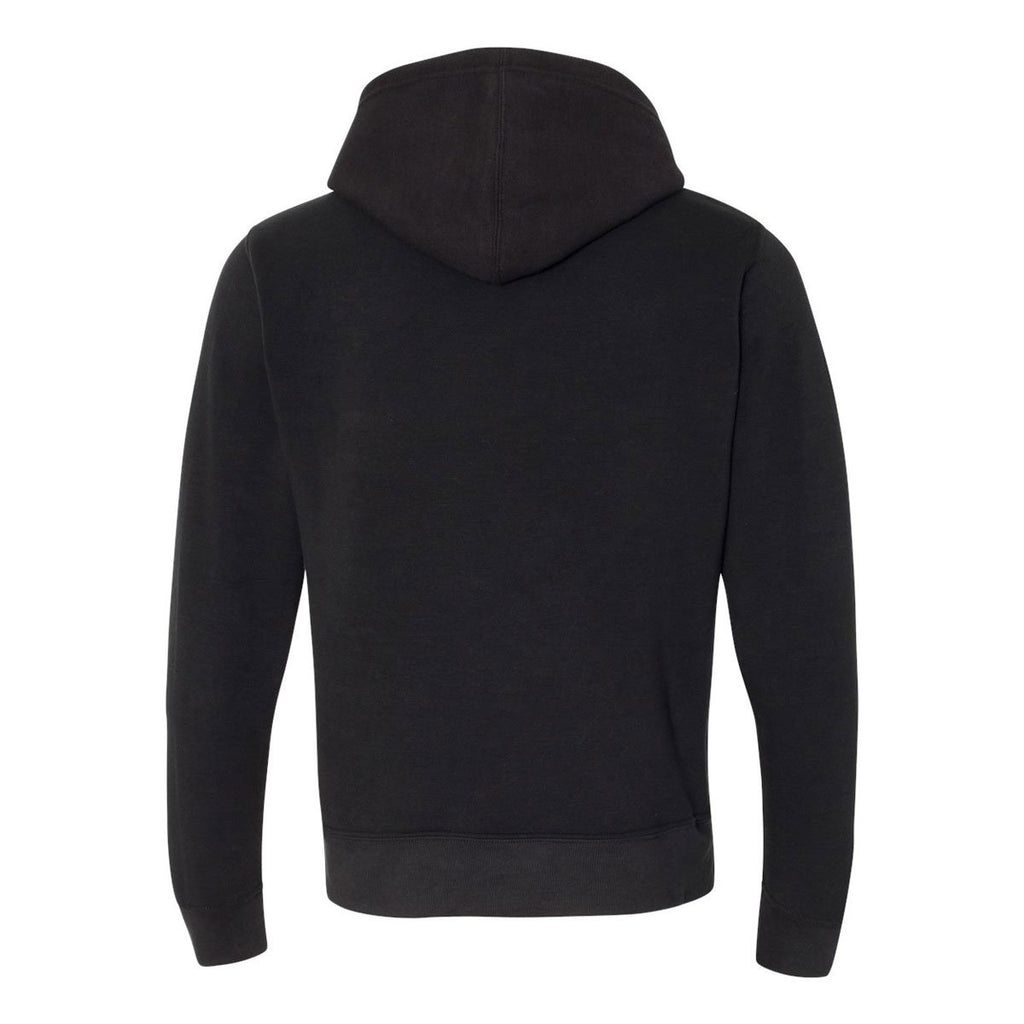 J. America Men's Solid Black Triblend Triblend Hooded Pullover Sweatshirt