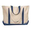 UltraClub Natural/Navy Carmel Canvas Tote