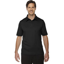 North End Men's Black Performance Polo with Back Pocket
