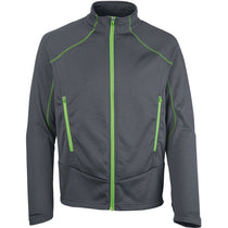 North End Men's Carbon/Acid Green Two-Tone Brush Back Jacket