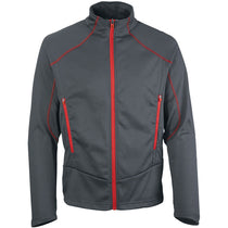 North End Men's Carbon/Olympic Red Two-Tone Brush Back Jacket