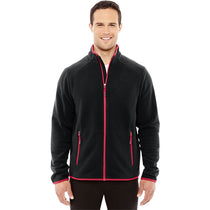 North End Men's Black/Olympic Red Polartec Fleece Jacket