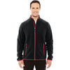 North End Men's Black/Olympic Red Polartec Fleece Jacket