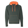 J. America Men's Neon Orange Shadow Fleece Hooded Pullover Sweatshirt