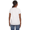 Anvil Women's White Lightweight V-Neck T-Shirt