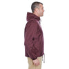 UltraClub Men's Burgundy Fleece-Lined Hooded Jacket