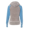 J. America Women's Cement/Oceanberry Zen Fleece Raglan Hooded Sweatshirt
