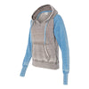 J. America Women's Cement/Oceanberry Zen Fleece Raglan Hooded Sweatshirt