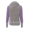 J. America Women's Cement/Very Berry Zen Fleece Raglan Hooded Sweatshirt