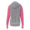 J. America Women's Cement/Wildberry Zen Fleece Raglan Hooded Sweatshirt