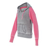 J. America Women's Cement/Wildberry Zen Fleece Raglan Hooded Sweatshirt