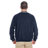 UltraClub Men's Navy/Tan Long-Sleeve Microfiber Crossover V-Neck Windshirt