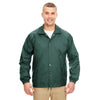 UltraClub Men's Forest Green Nylon Coaches' Jacket