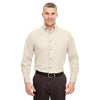 UltraClub Men's Natural Cypress Long-Sleeve Twill with Pocket
