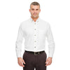 UltraClub Men's White Cypress Long-Sleeve Twill with Pocket