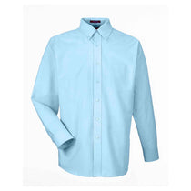 UltraClub Men's Light Blue Classic Wrinkle-Resistant Long-Sleeve Oxford