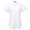 UltraClub Women's White Classic Wrinkle-Resistant Short-Sleeve Oxford