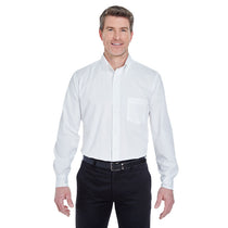 UltraClub Men's White Tall Whisper Twill