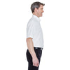 UltraClub Men's White Short-Sleeve Whisper Twill