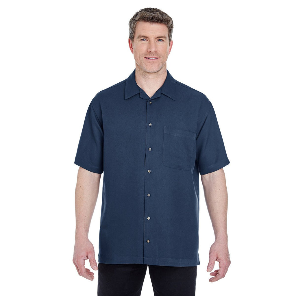 UltraClub Men's Navy Cabana Breeze Camp Shirt