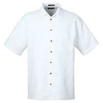 UltraClub Men's White Cabana Breeze Camp Shirt