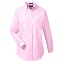 UltraClub Women's Pink Classic Wrinkle-Resistant Long-Sleeve Oxford