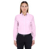 UltraClub Women's Pink Classic Wrinkle-Resistant Long-Sleeve Oxford