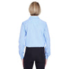 UltraClub Women's Light Blue Yarn-Dyed Micro-Check Woven