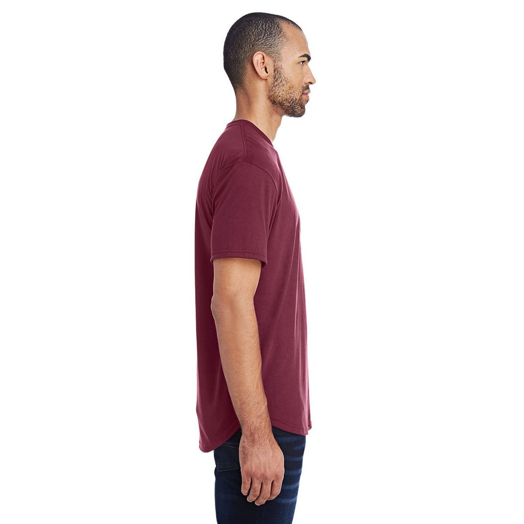 Anvil Men's Maroon Curve T-Shirt