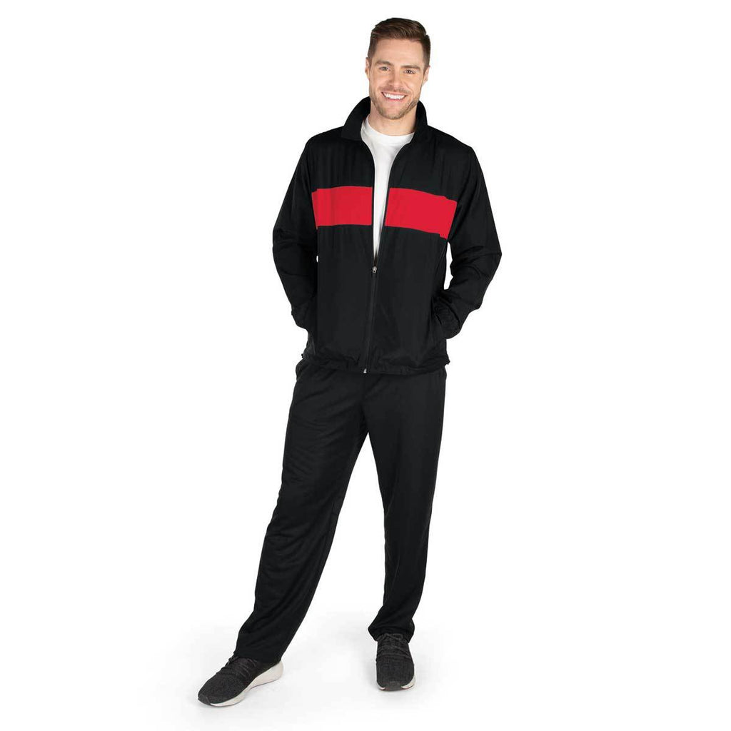 Charles River Men's Black/Red Striped Sideline Jacket