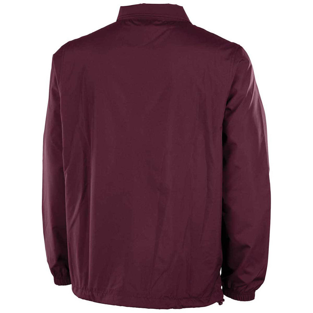 Charles River Men's Maroon/White Striped Sideline Jacket