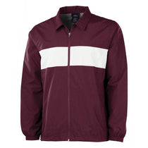 Charles River Men's Maroon/White Striped Sideline Jacket