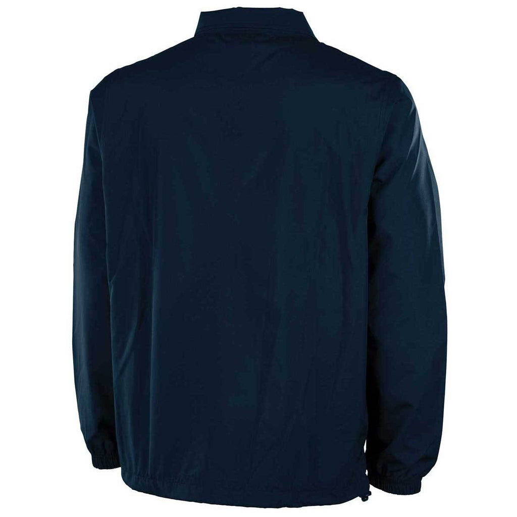 Charles River Men's Navy/Orange Striped Sideline Jacket