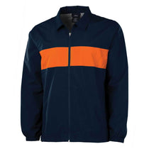 Charles River Men's Navy/Orange Striped Sideline Jacket