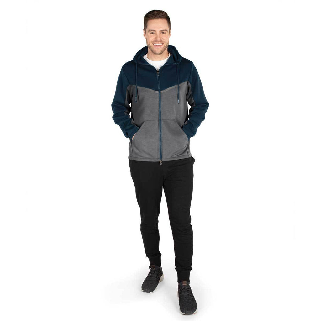 Charles River Men's Navy/Grey Seaport Full Zip Hoodie