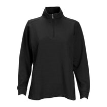 Vantage Women's Black 1/4-Zip Flat Back Rib Pullover