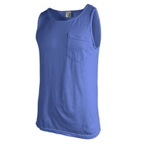 Comfort Colors Men's Flo Blue 6.1 oz. Pocket Tank