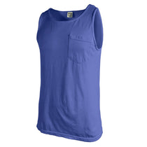 Comfort Colors Men's Neon Blue 6.1 oz. Pocket Tank