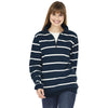 Charles River Women's Navy/white Stripe Crosswind Quarter Zip Print Sweatshirt