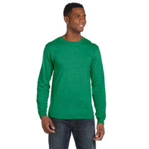 Anvil Men's Heather Green Lightweight Long-Sleeve T-Shirt