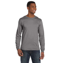 Anvil Men's Storm Grey Lightweight Long-Sleeve T-Shirt