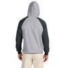 Jerzees Men's Oxford/Black 8 Oz. Nublend Colorblock Raglan Pullover Hood