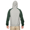 Jerzees Men's Oxford/Forest Green 8 Oz. Nublend Colorblock Raglan Pullover Hood