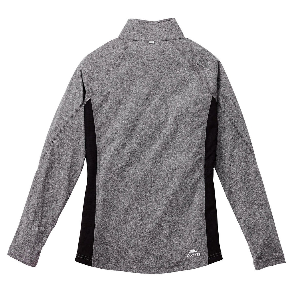 Roots73 Women's Dark Charcoal Mix/Black Birchlake Tech Quarter Zip